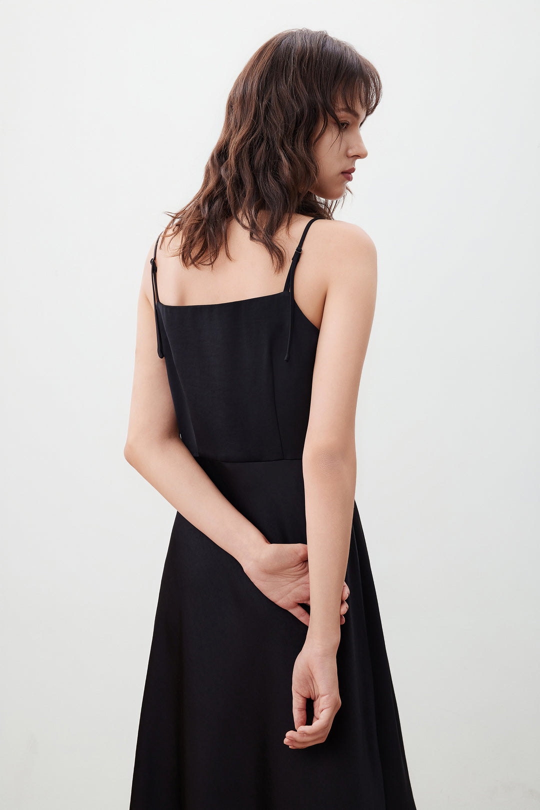 Satin 方領連身裙