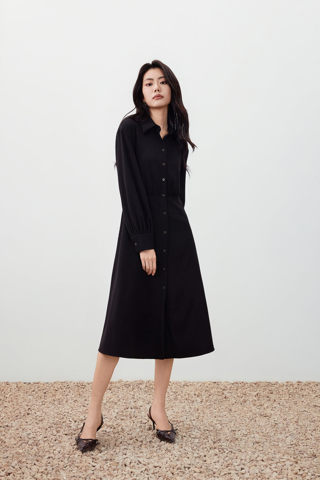 Twill 恤衫領連身裙