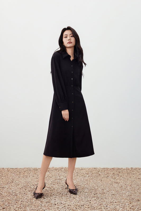 Twill 恤衫領連身裙