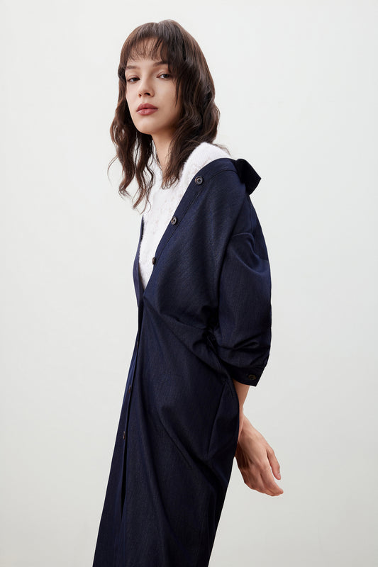 G2000 WOMAN-shirt-neck-3/4-sleeve-dress-56232215-Blue