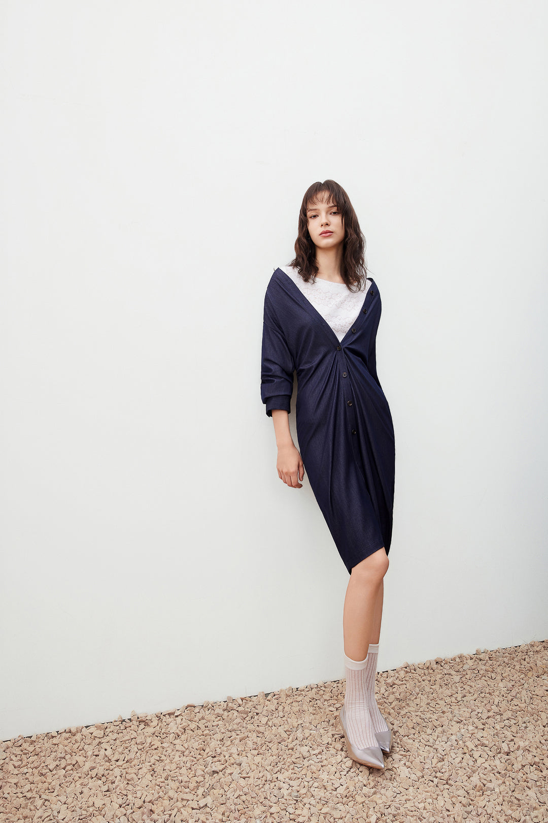 Twill 恤衫領連身裙