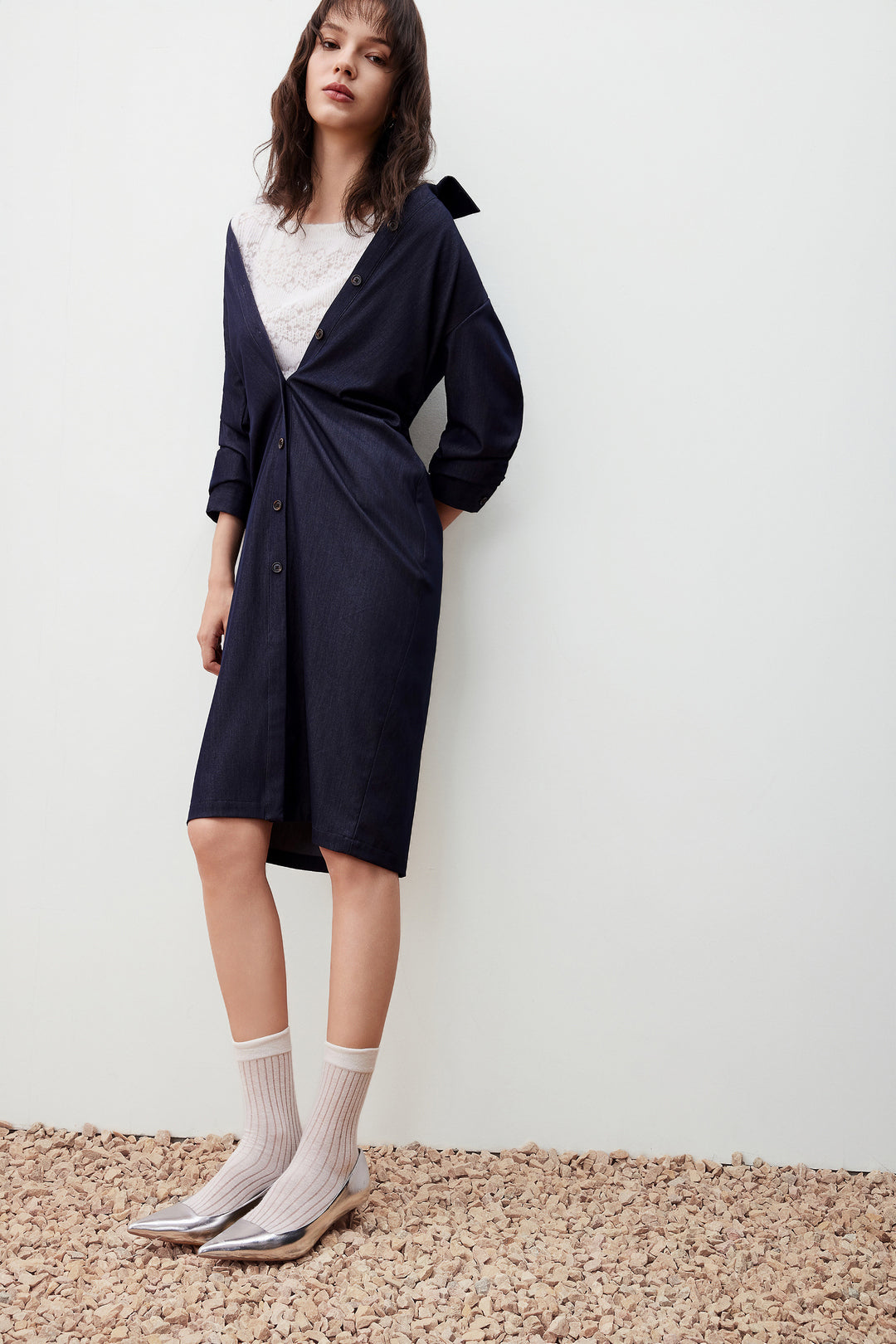 Twill 恤衫領連身裙