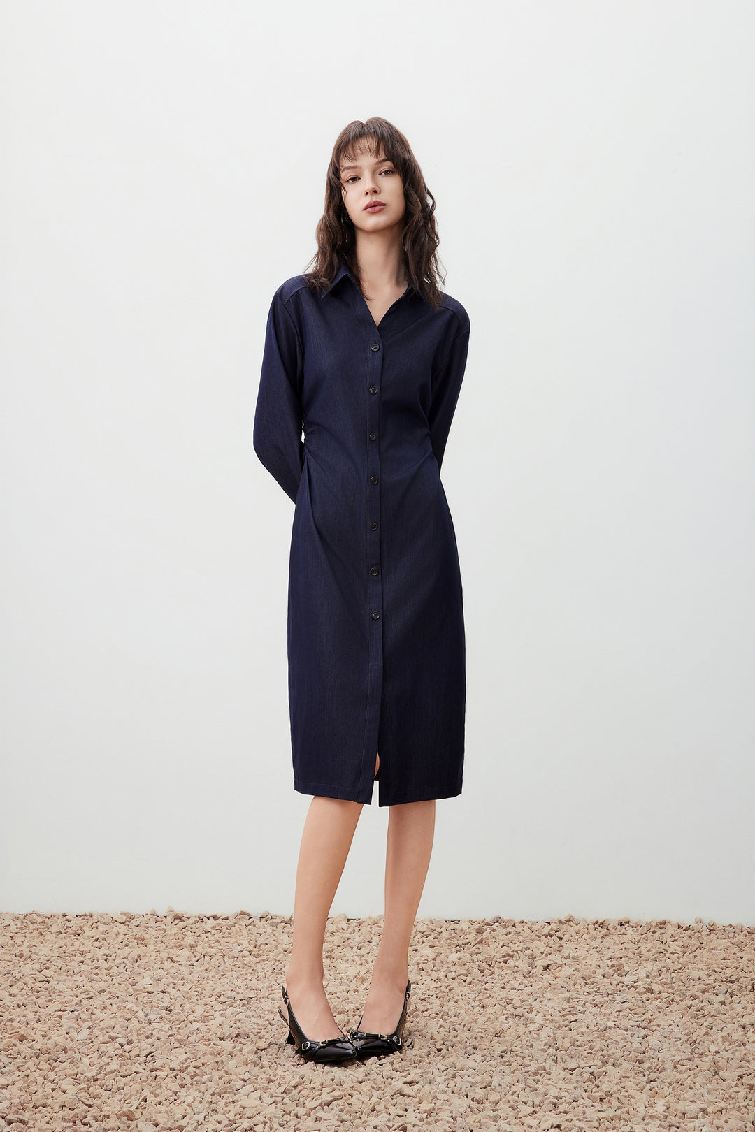 Twill 恤衫領連身裙