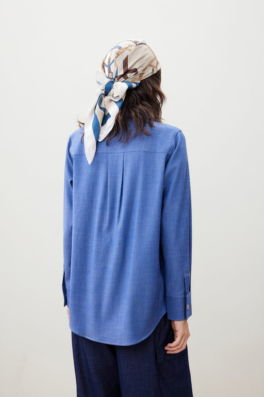 Denim 翻領休閒恤衫