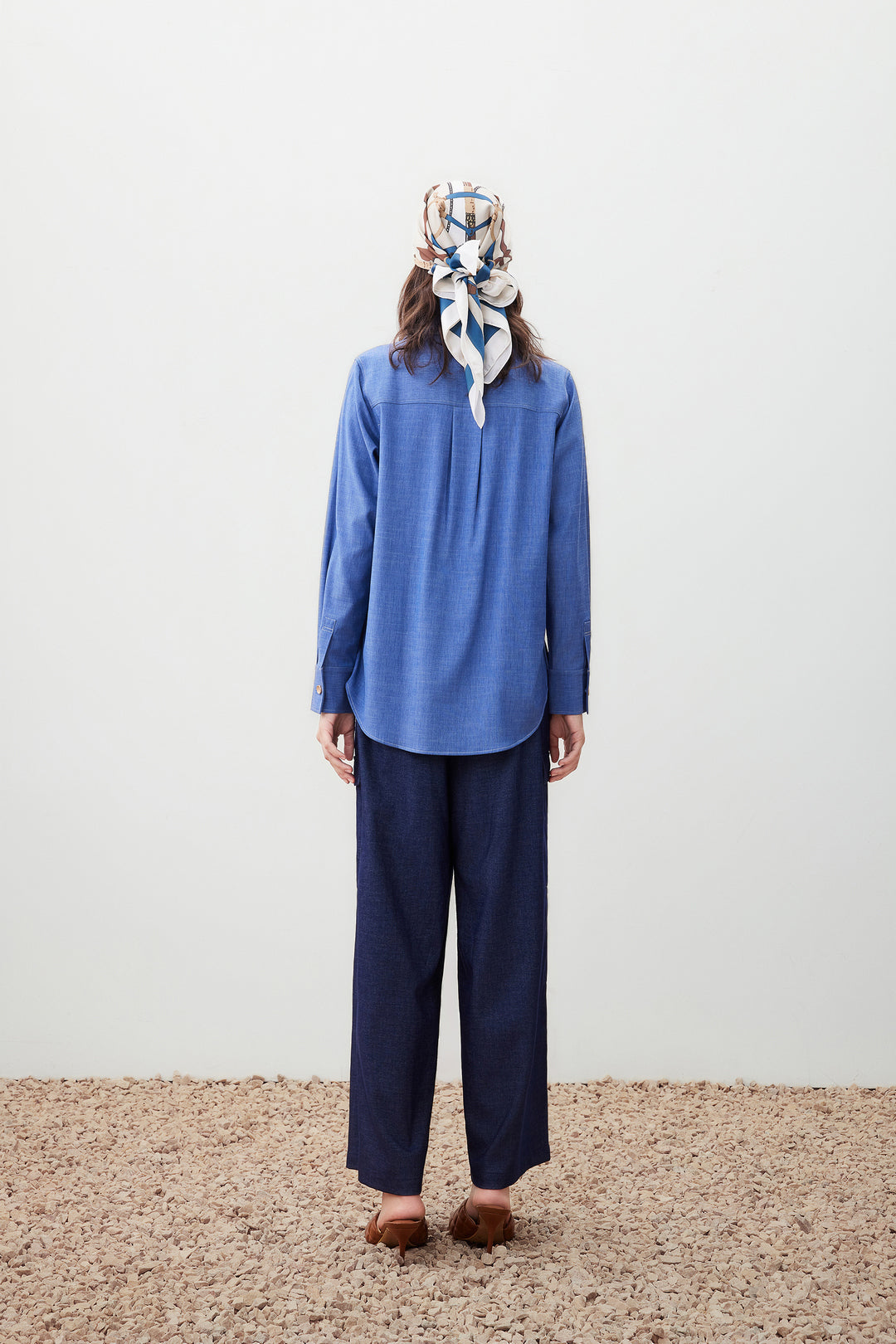 Denim 翻領休閒恤衫