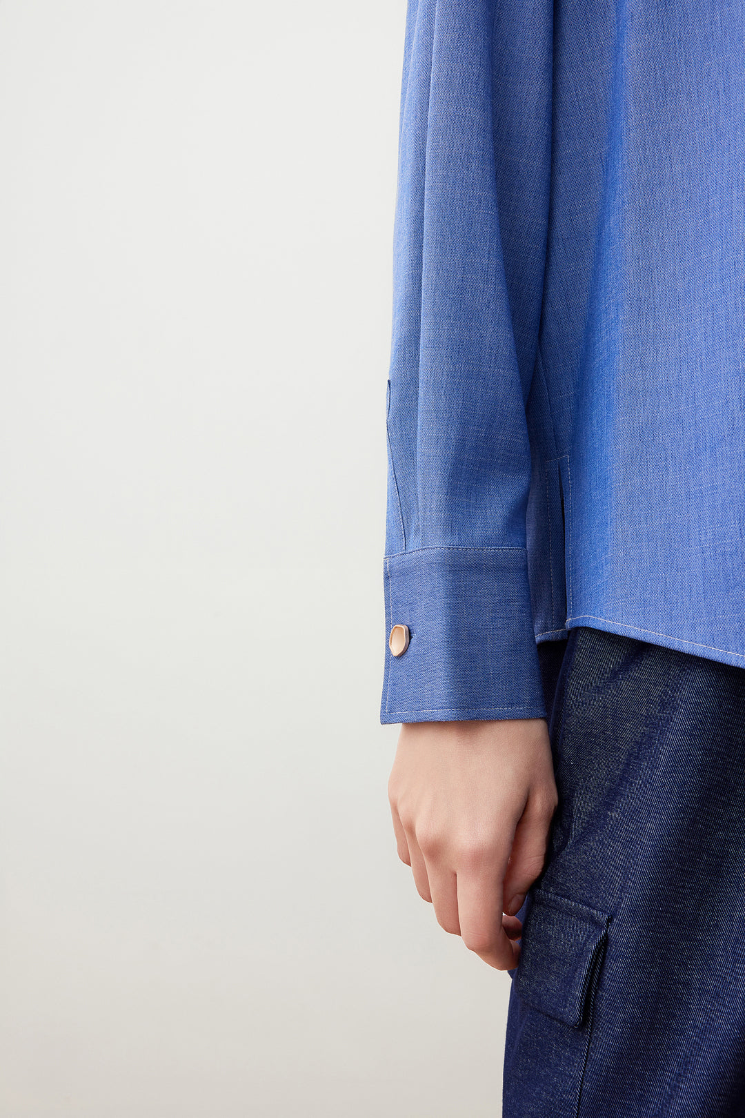 Denim 翻領休閒恤衫