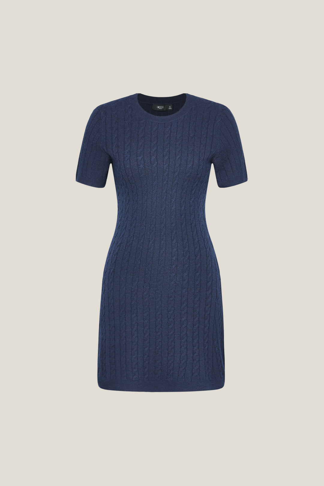 G2000 WOMAN-round-neck-short-sleeve-knit-dress-56235612-Blue
