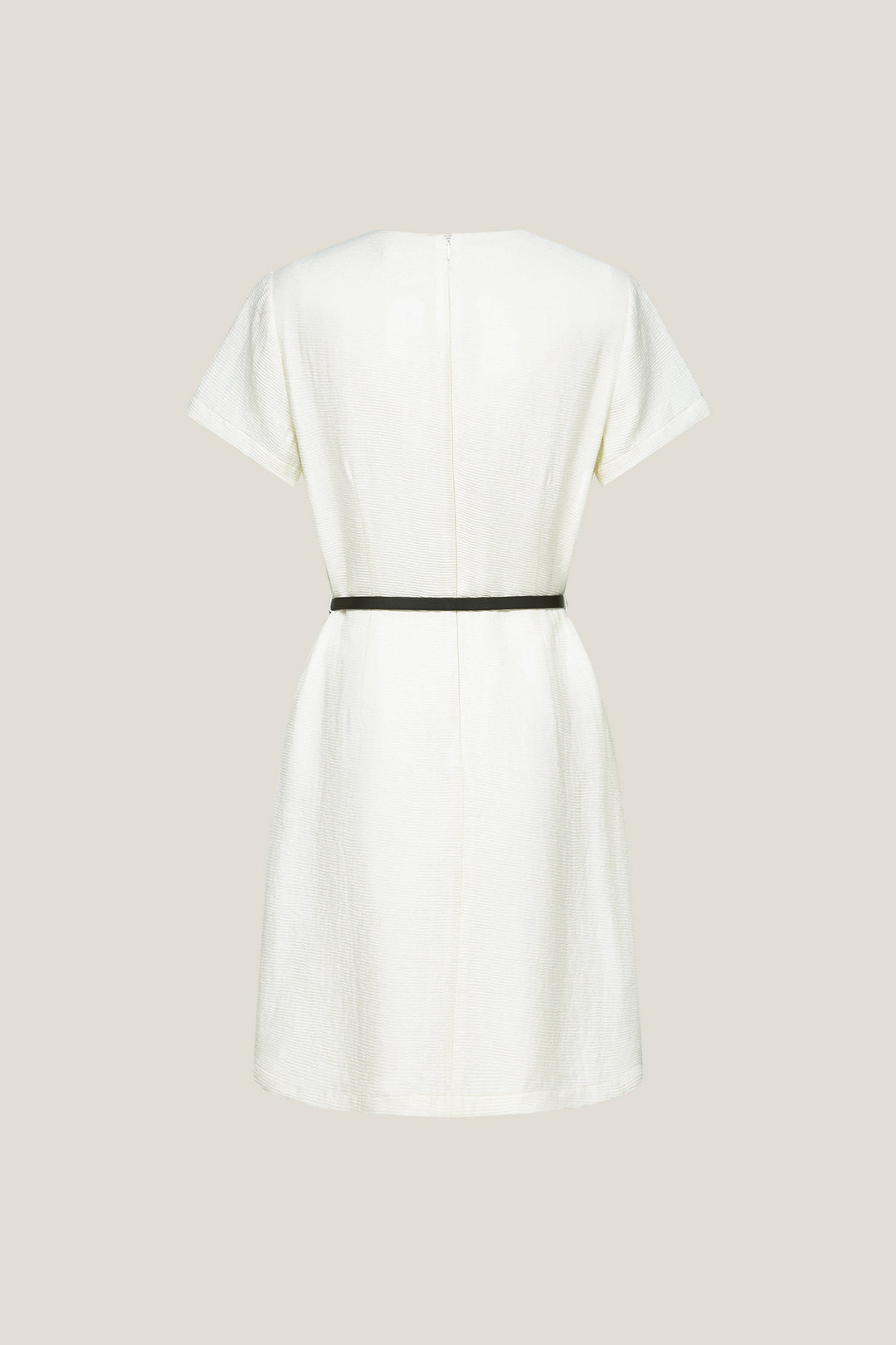 圓領短袖連身裙(配腰帶)