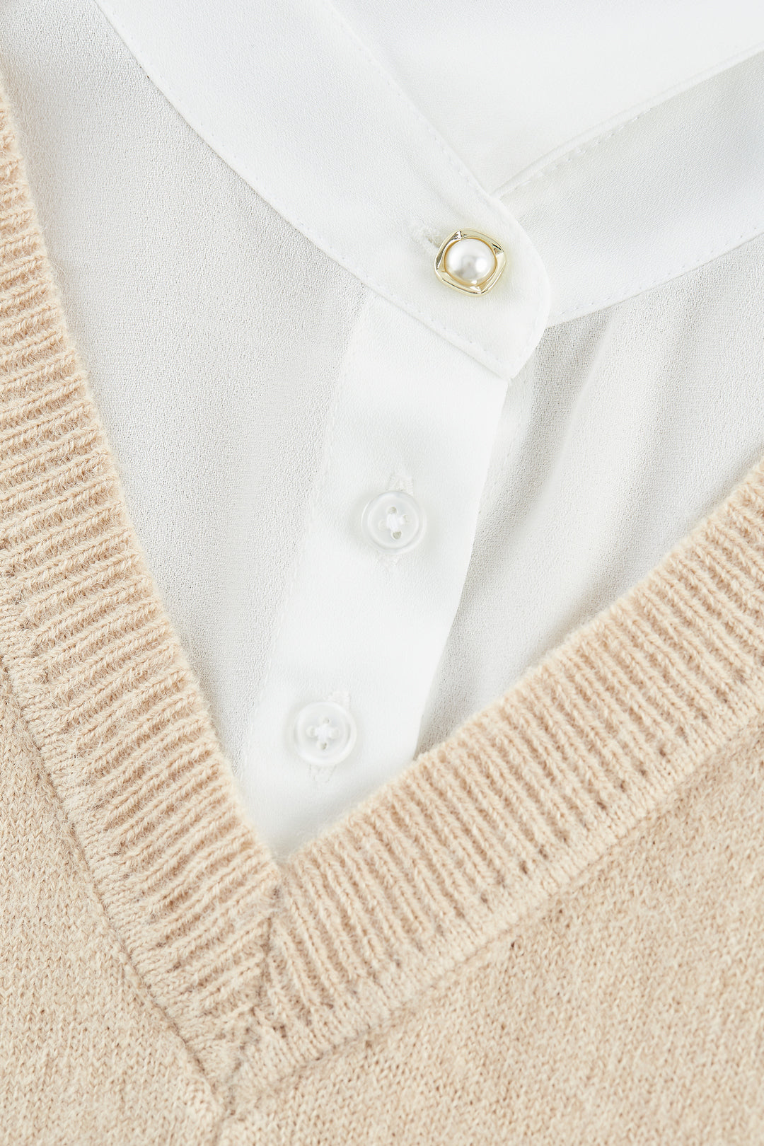 Shirt Neck Long Sleeve Knit Dress