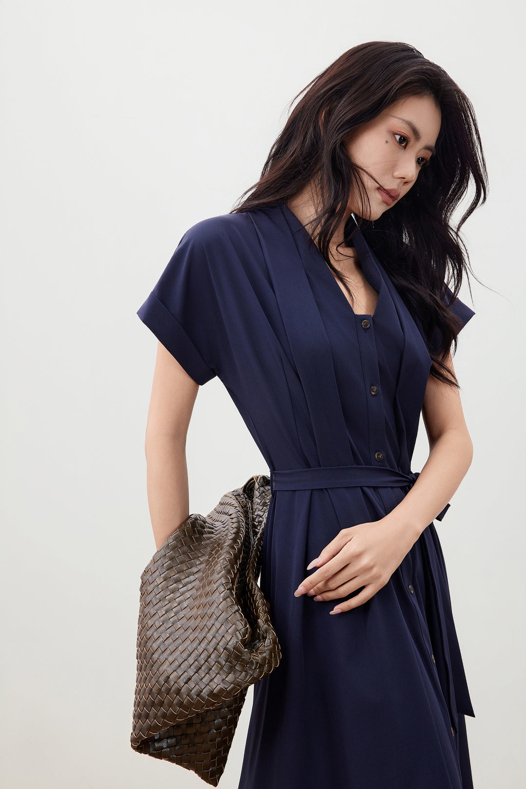 Multi-Way Stretch 恤衫領連身裙