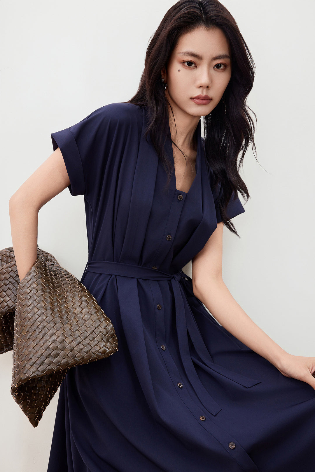 Multi-Way Stretch 恤衫領連身裙