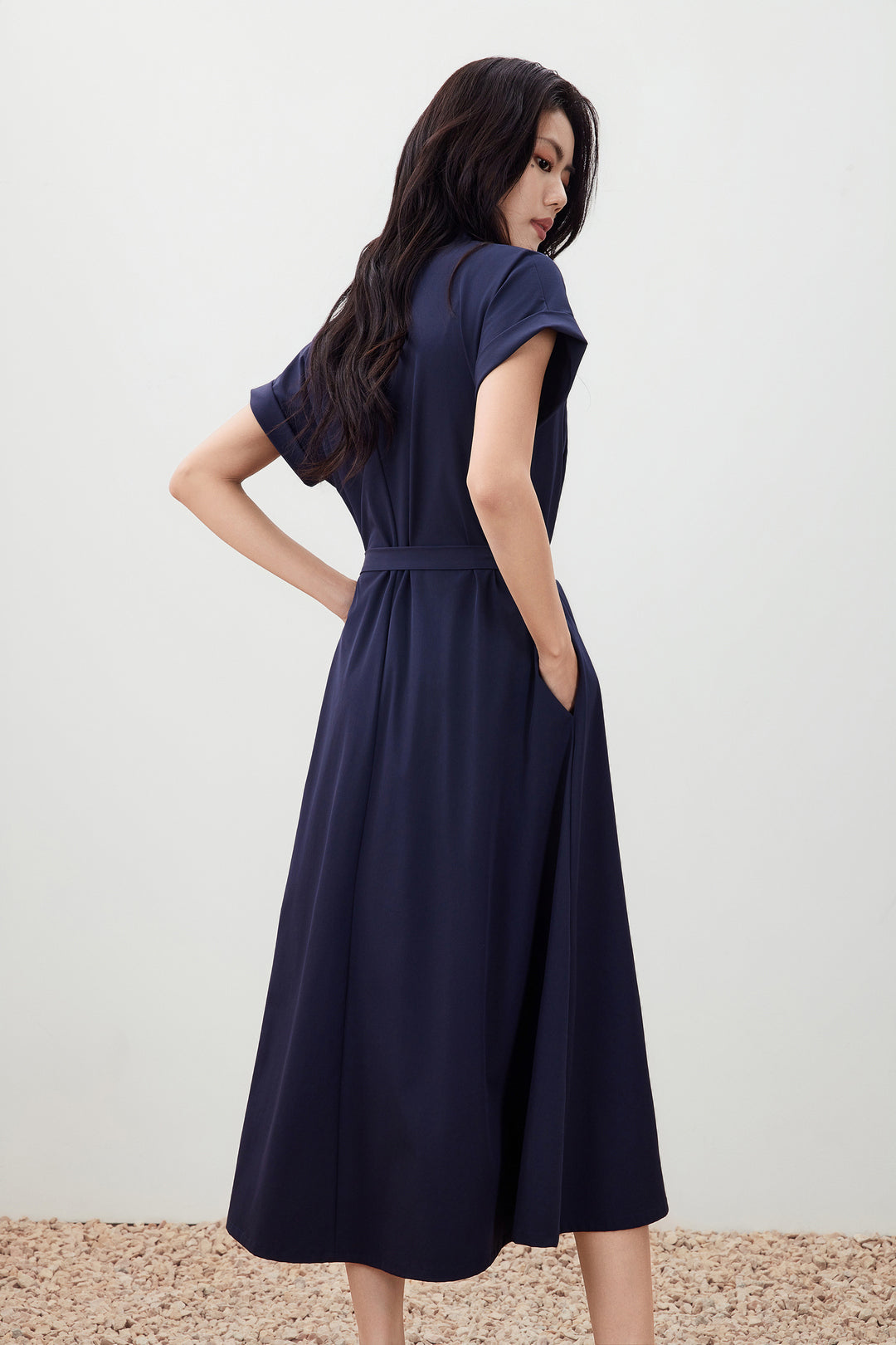 Multi-Way Stretch 恤衫領連身裙