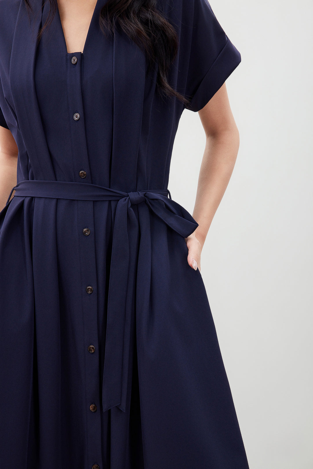 Multi-Way Stretch 恤衫領連身裙