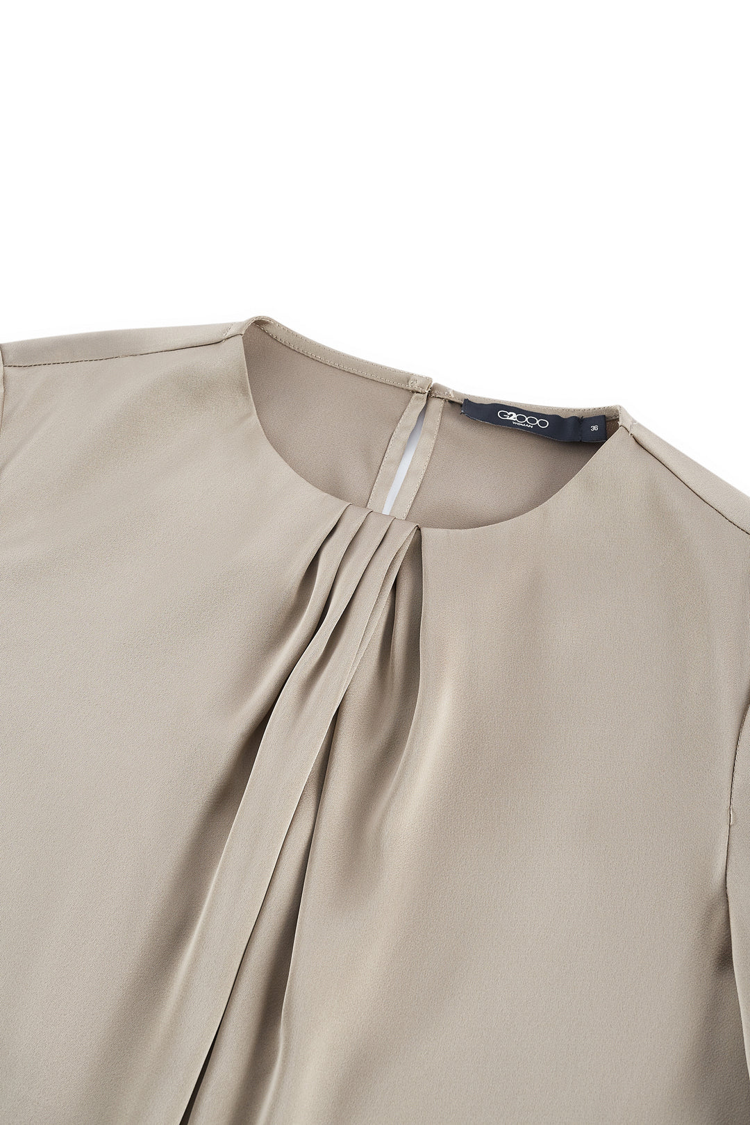 圓領長袖襯衫(配頸巾)