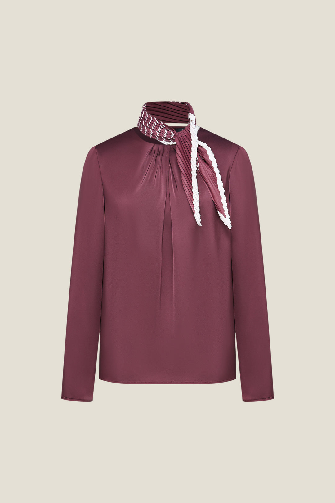 G2000 WOMAN-round-neck-long-sleeve-long-sleeve-blouse-with-scarf-56241001-Purple