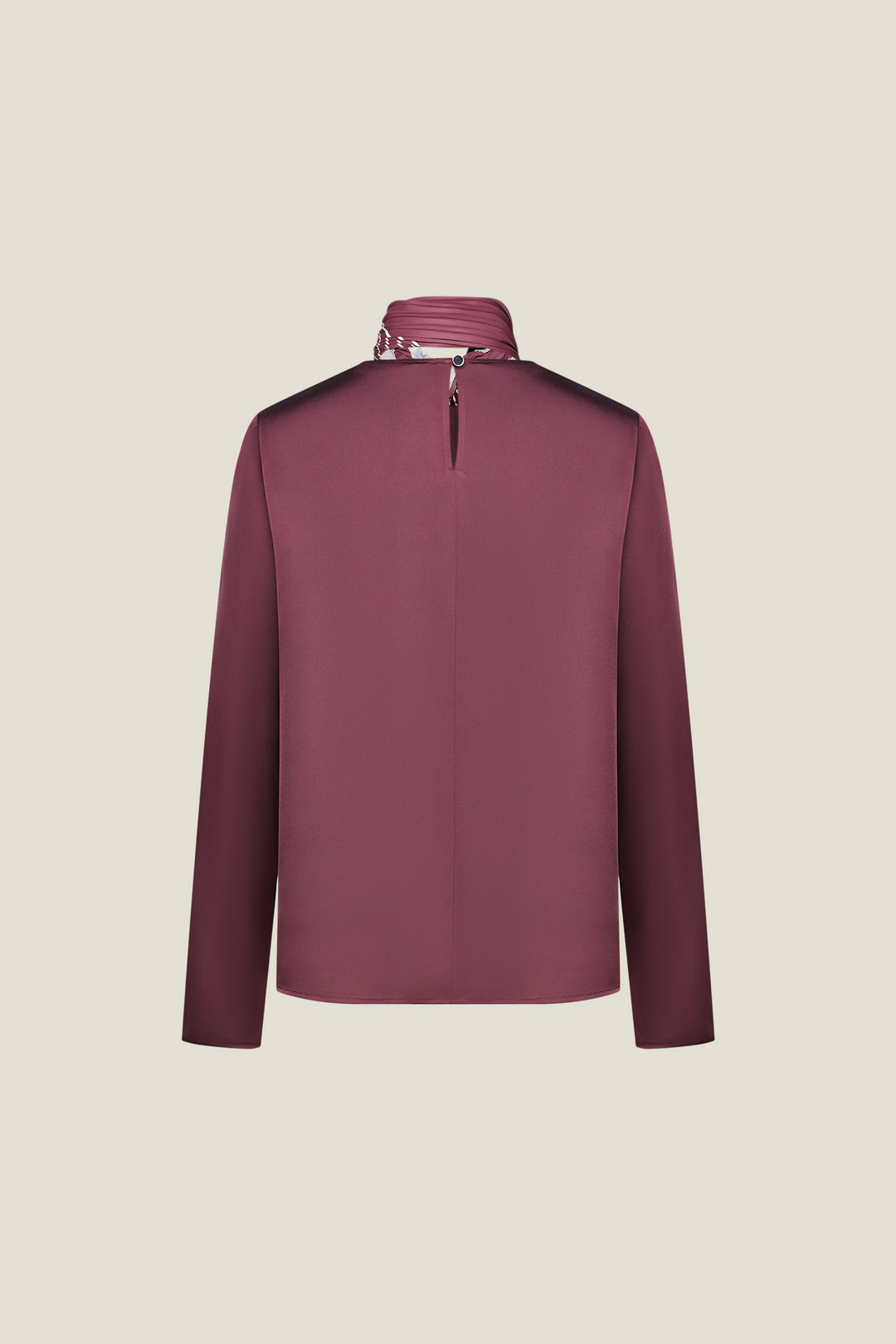 圓領長袖襯衫(配頸巾)