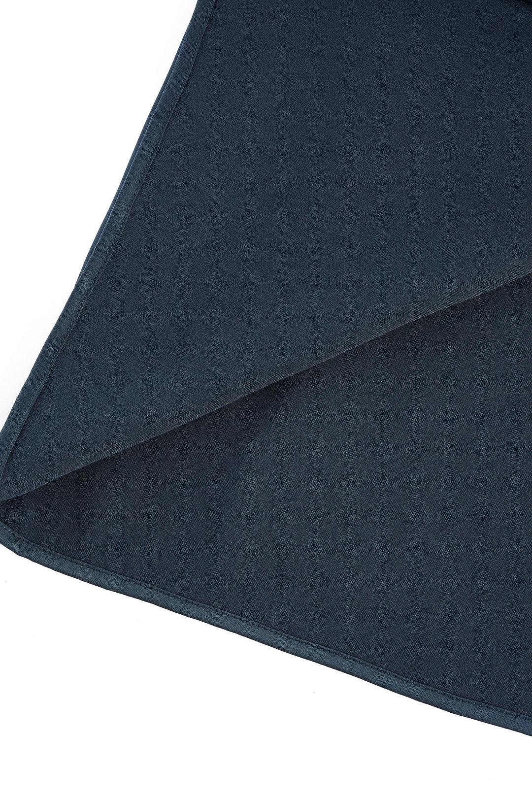 圓領長袖襯衫(配頸巾)