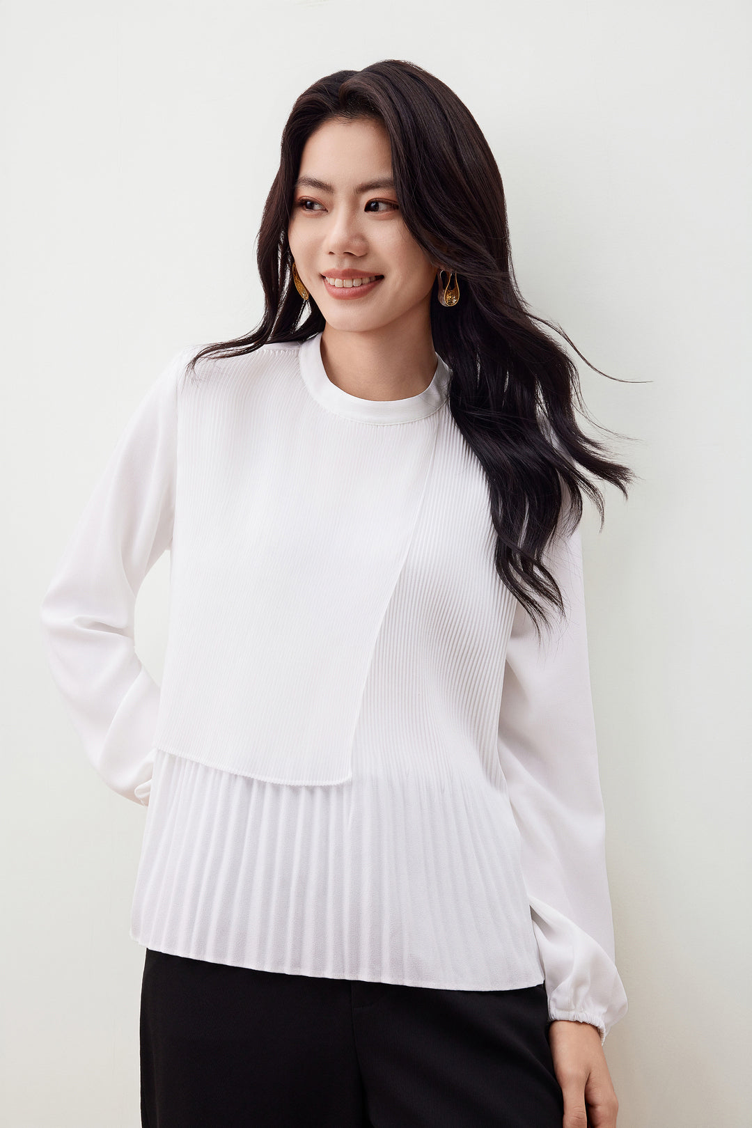 企領泡泡袖襯衫