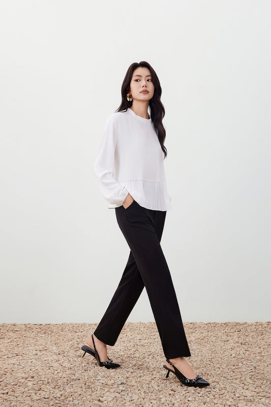 企領泡泡袖襯衫