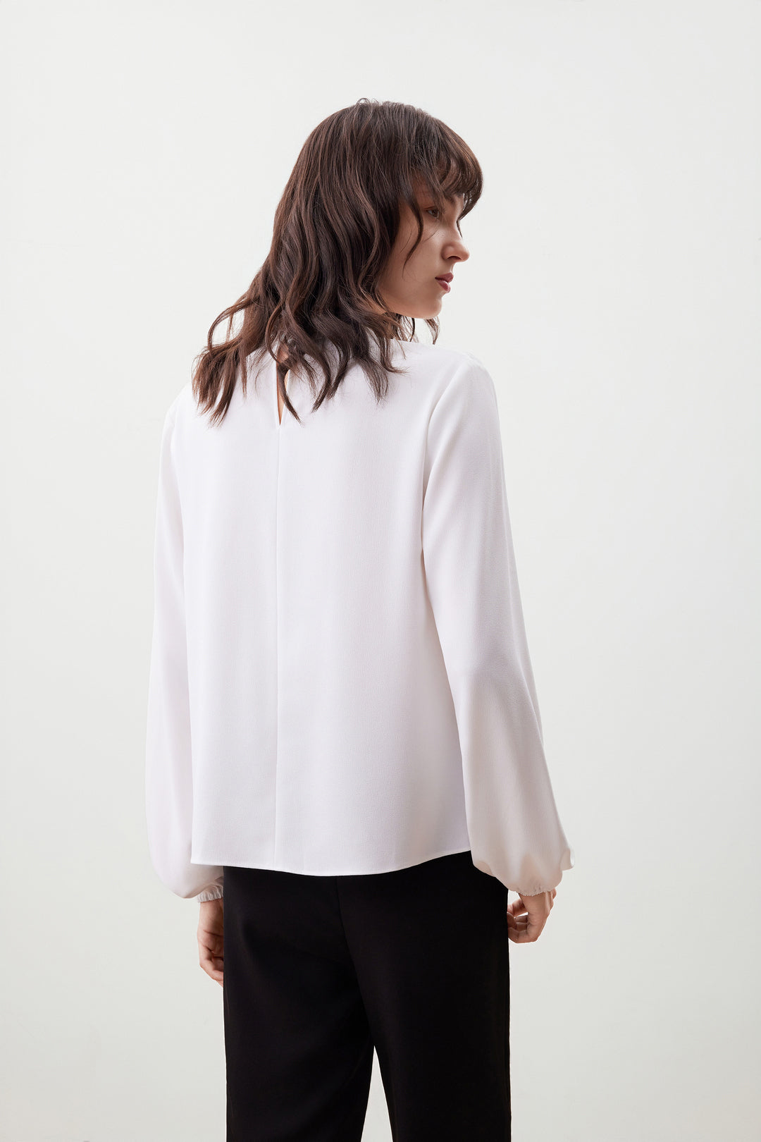 企領泡泡袖襯衫