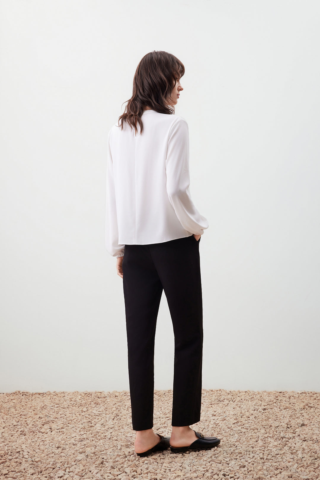 企領泡泡袖襯衫