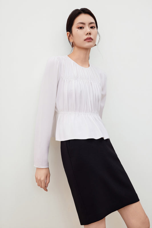 G2000 WOMAN-round-neck-long-sleeve-long-sleeve-blouse-56241050-White