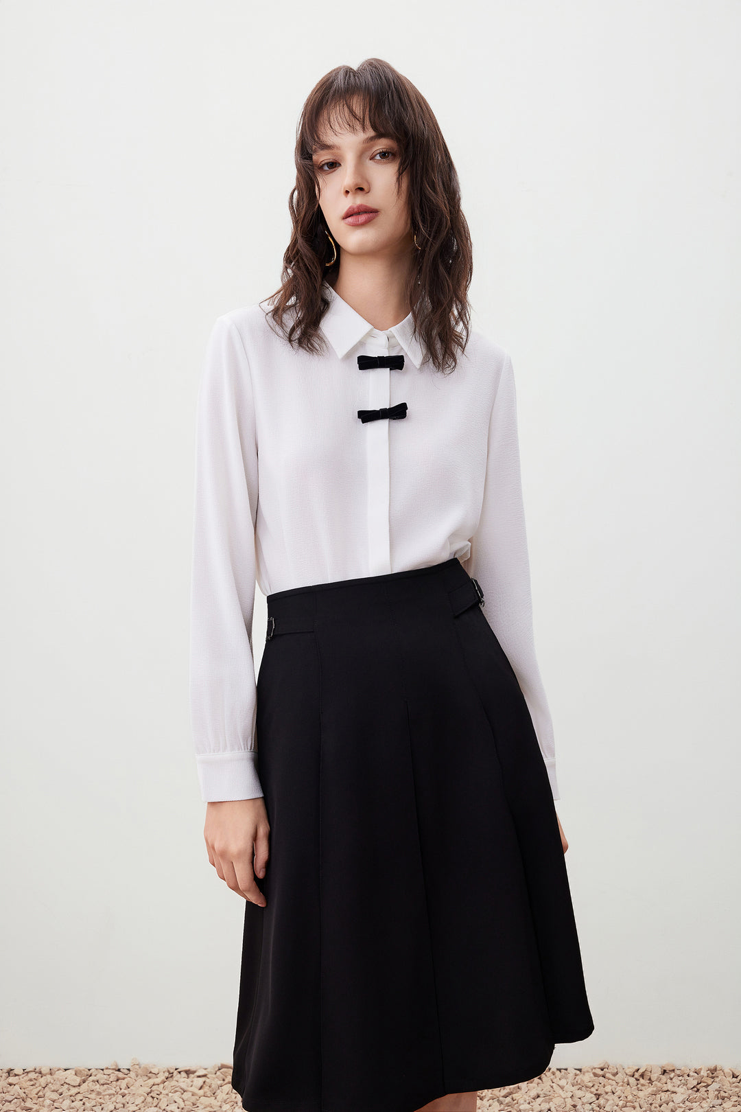 G2000 WOMAN-shirt-neck-long-sleeve-long-sleeve-blouse-with-detachable-mini-contrast-colour-bows-56241101-White