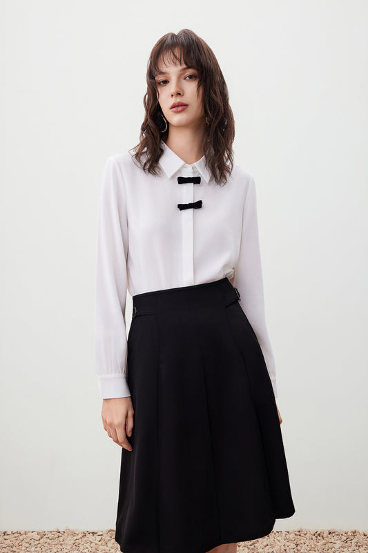 G2000 WOMAN-shirt-neck-long-sleeve-long-sleeve-blouse-with-detachable-mini-contrast-colour-bows-56241101-White