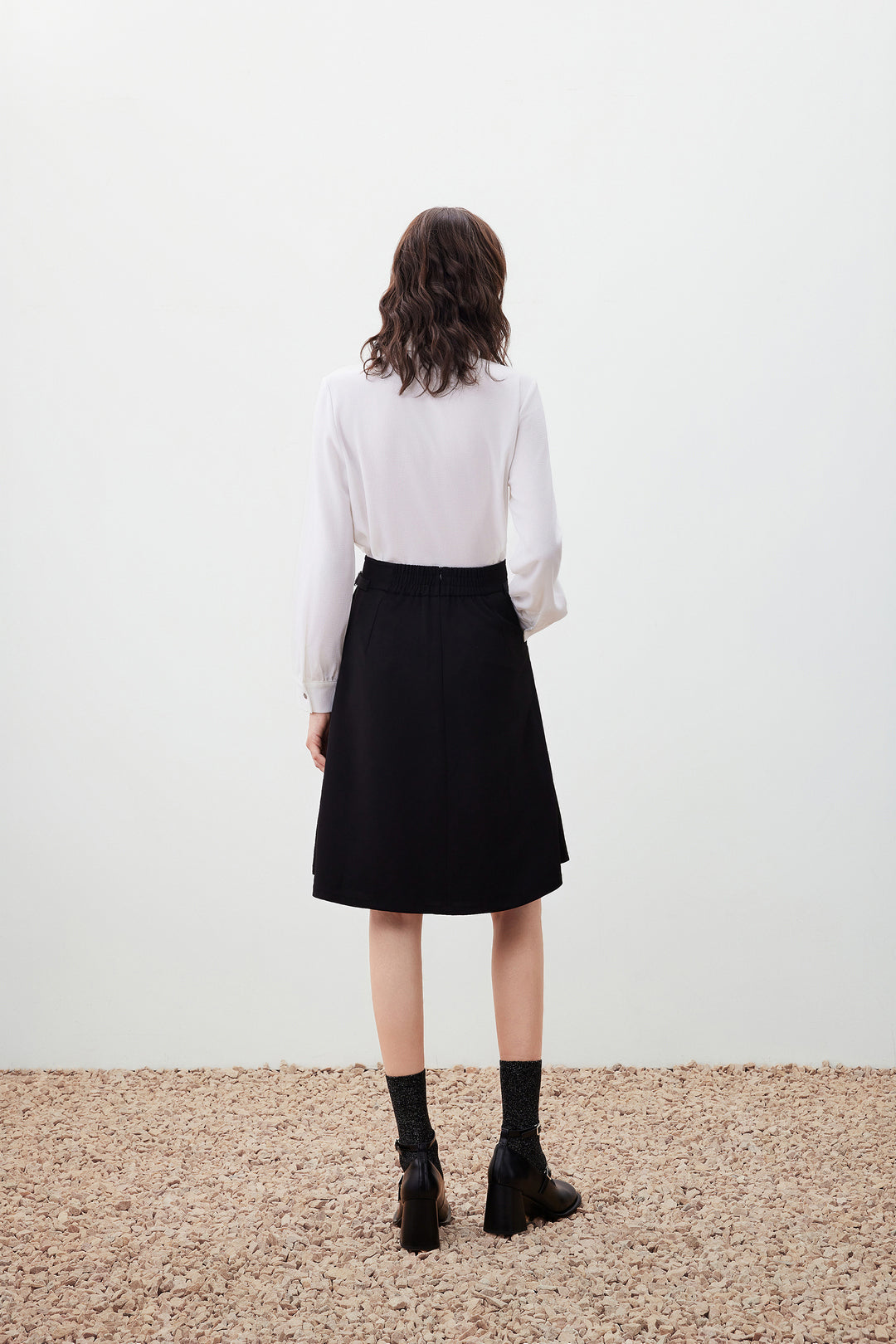 Shirt Neck Long Sleeve Blouse With Detachable Mini Contrast Colour Bows