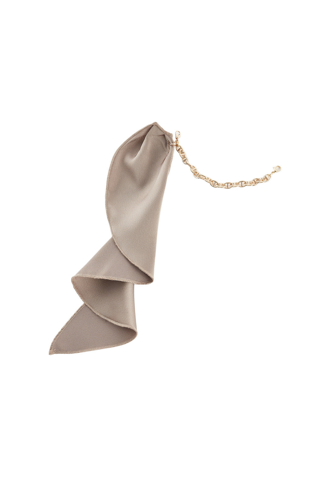 Satin 恤衫領襯衫(配可拆式絲巾項鍊)