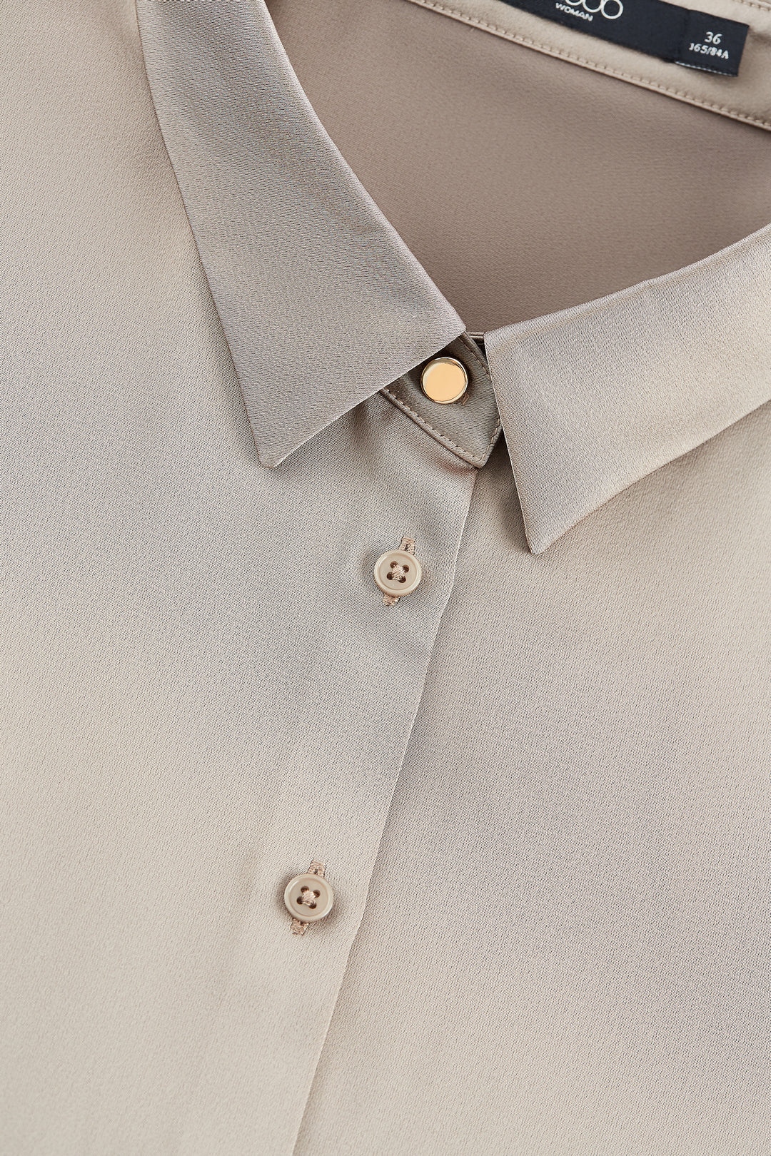 Satin 恤衫領襯衫(配可拆式絲巾項鍊)