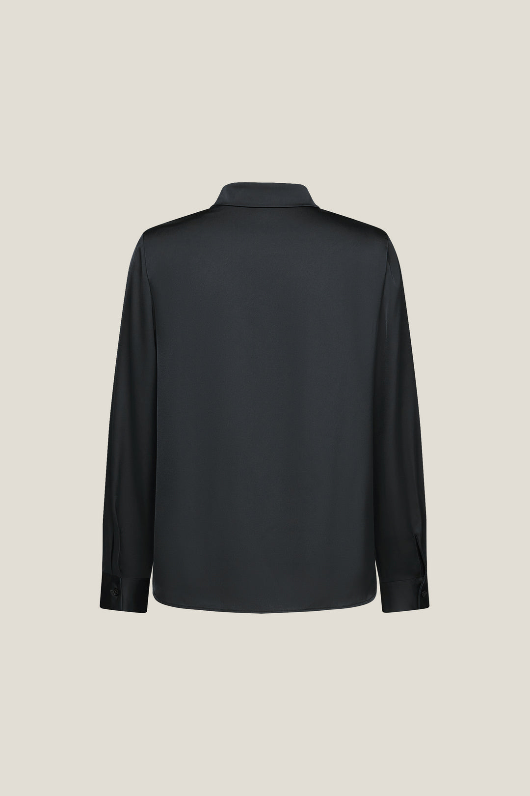 Satin 恤衫領襯衫(配可拆式絲巾項鍊)