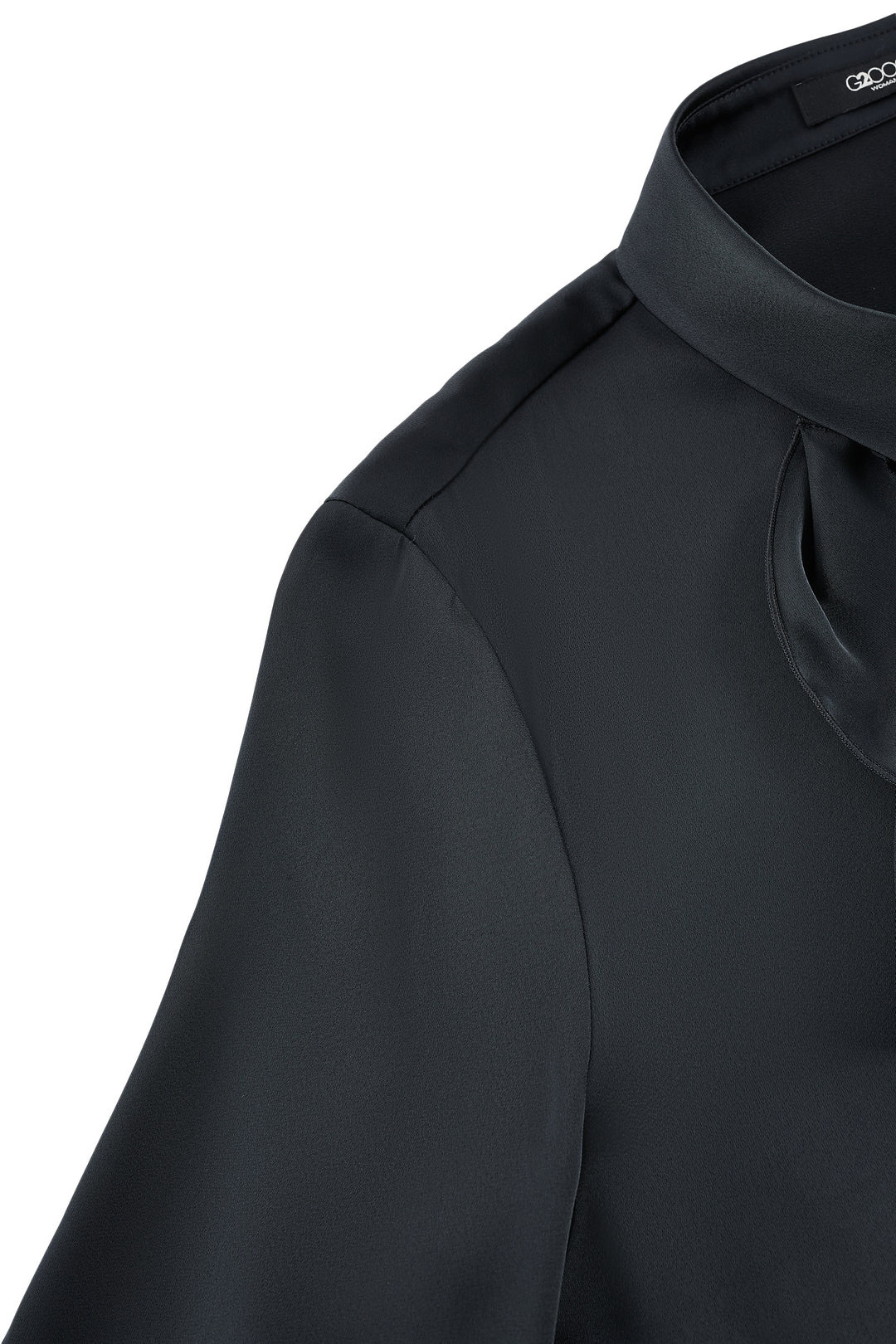 Satin 恤衫領襯衫(配可拆式絲巾項鍊)