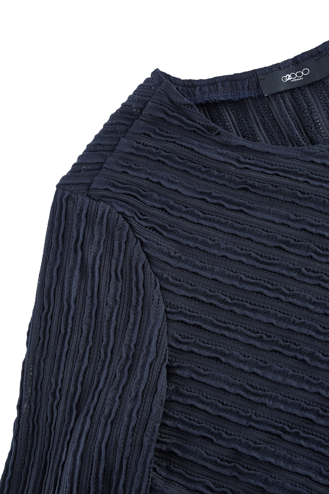 圓領長袖切駁衫