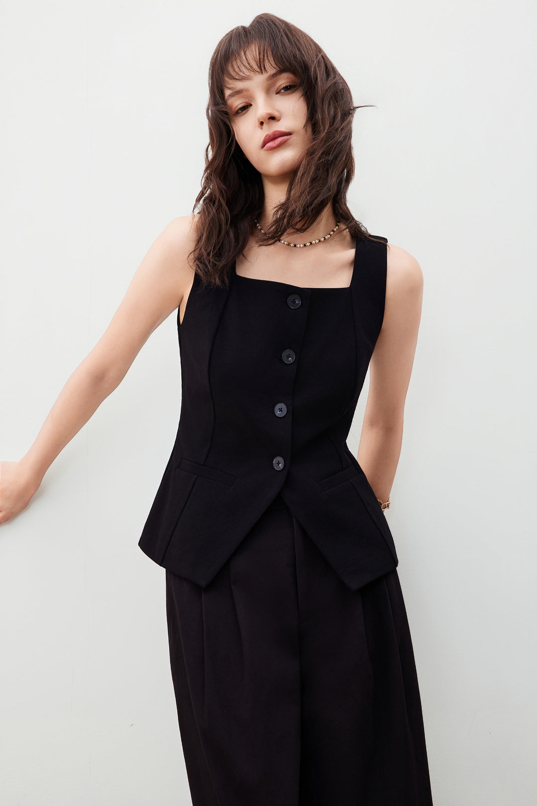 G2000 WOMAN-square-neck-sleeveless-short-sleeve-blouse-56243460-Black