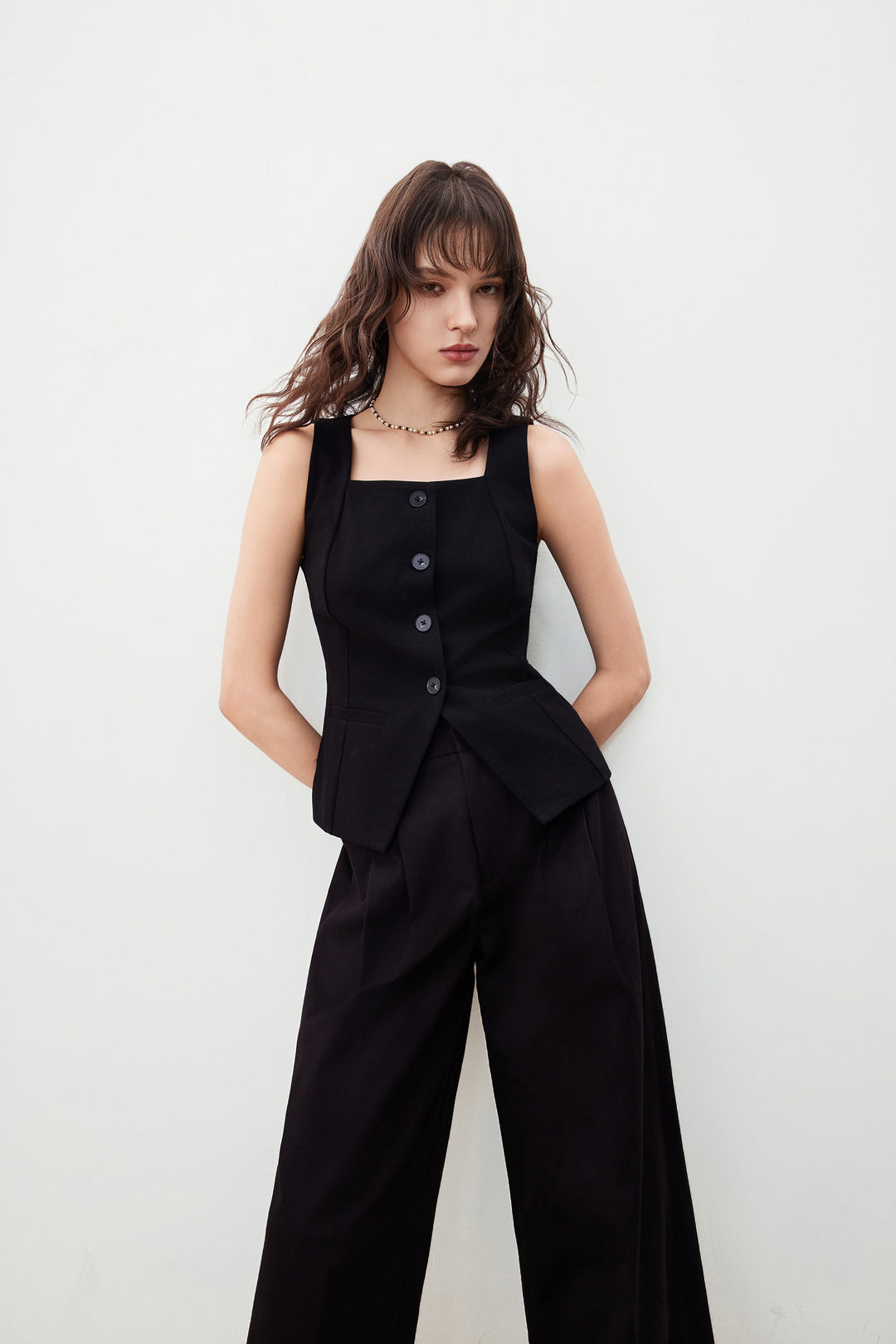 Square Neck Sleeveless Blouse