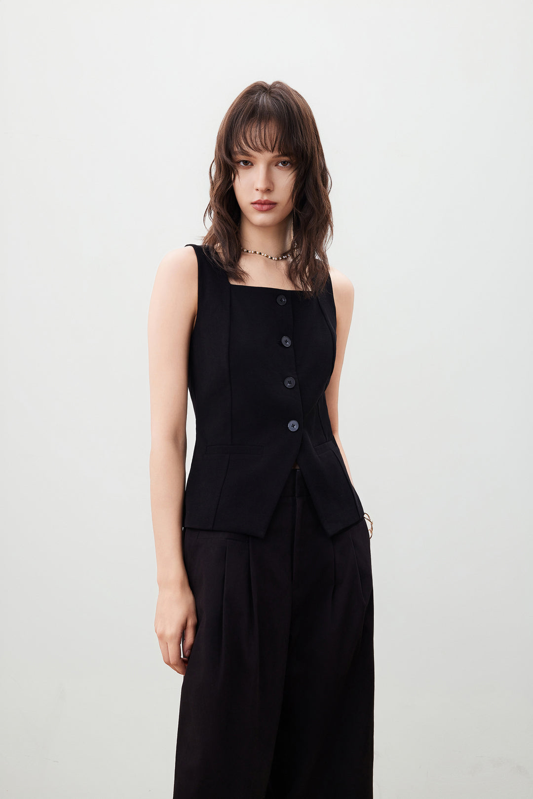 Square Neck Sleeveless Blouse
