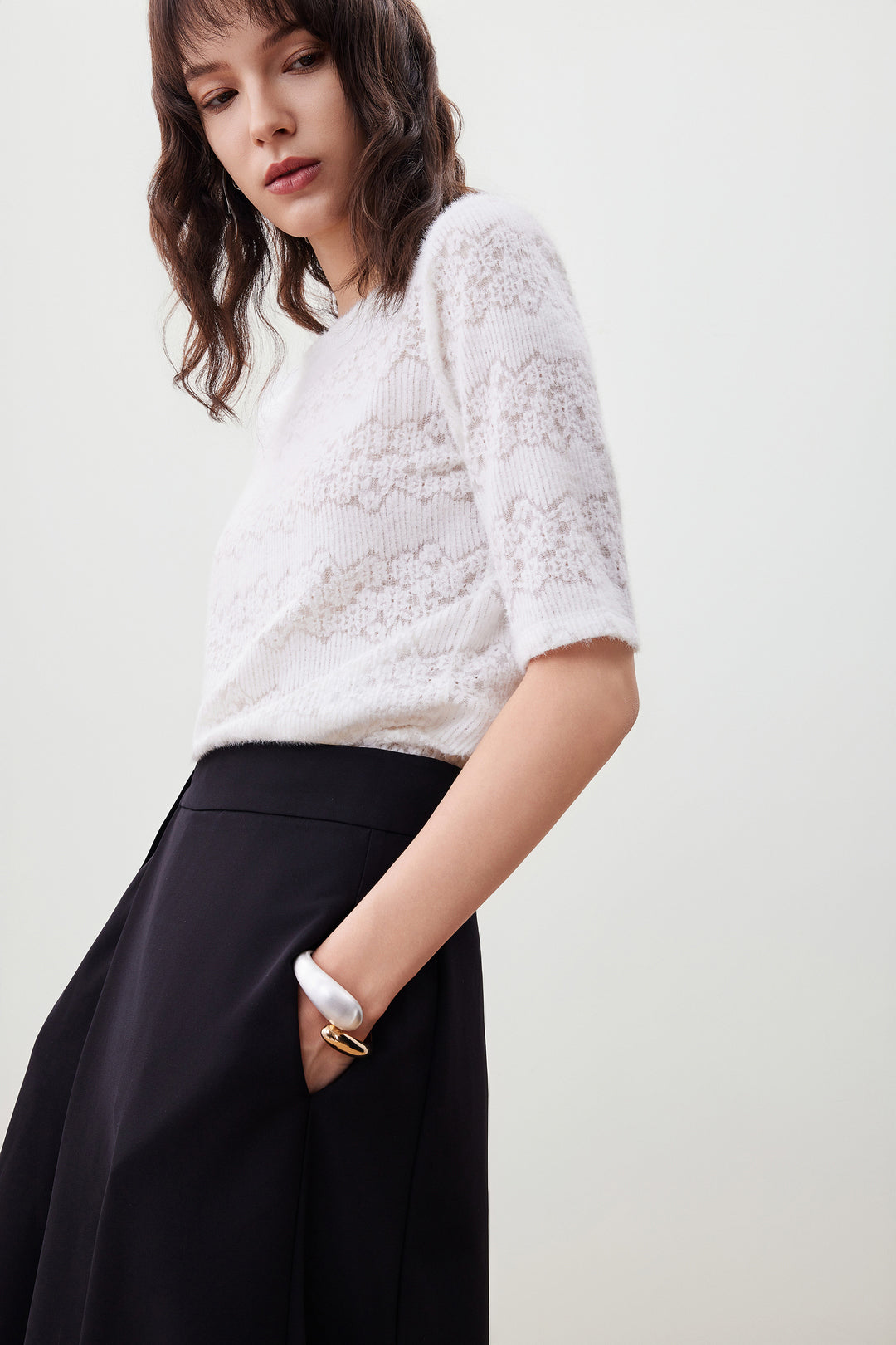 船領中袖切駁衫