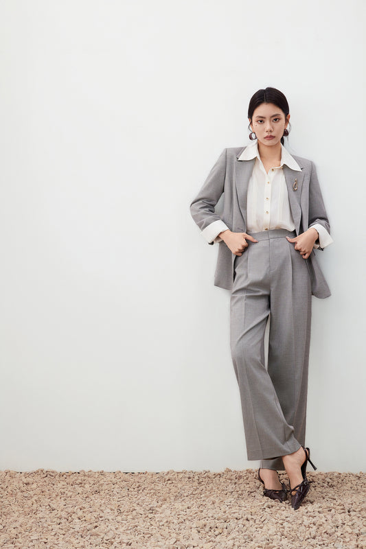 G2000 WOMAN-relaxed-straight-leg-suit-pants-56252063-Grey