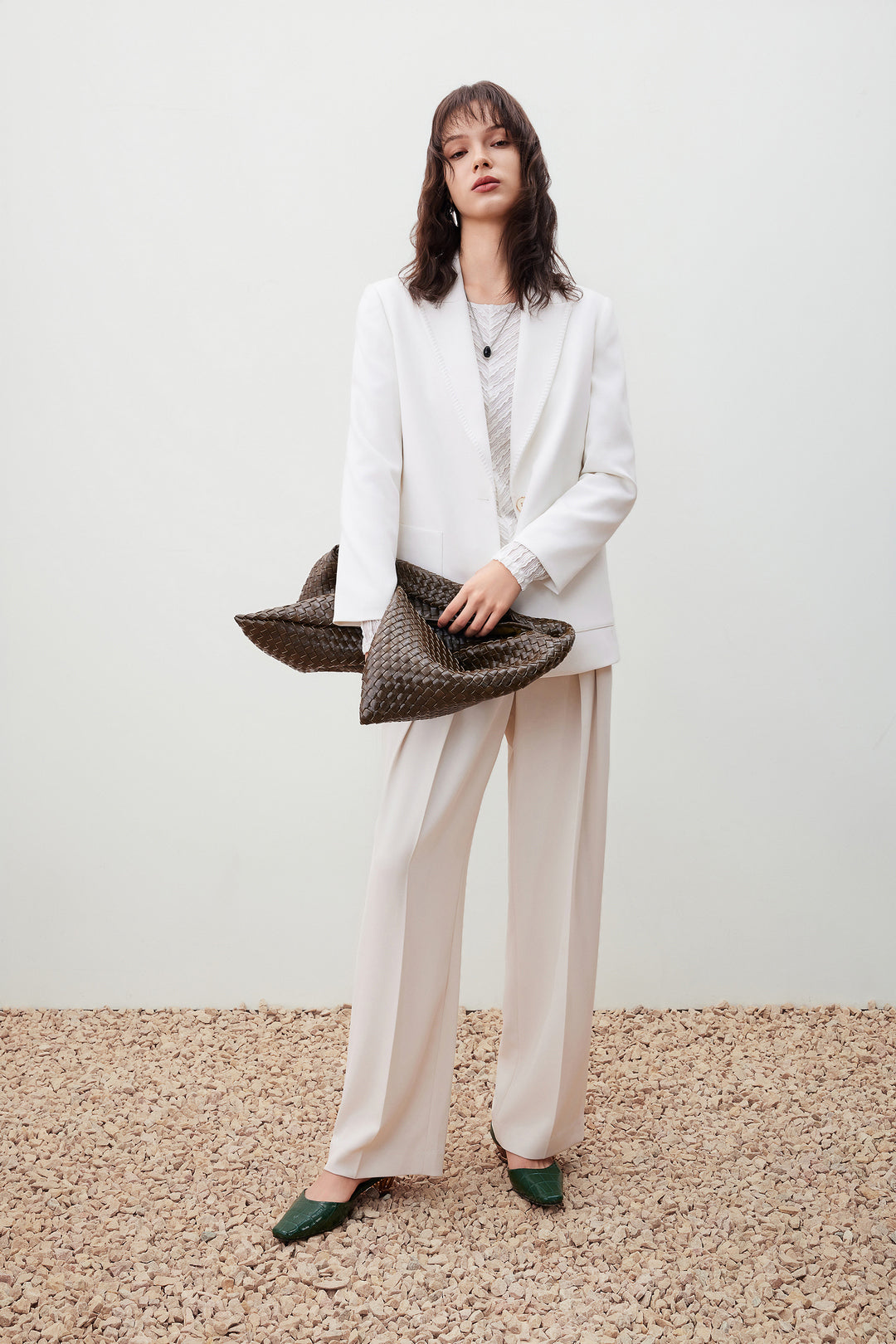 舒適直腳剪裁休閒長褲