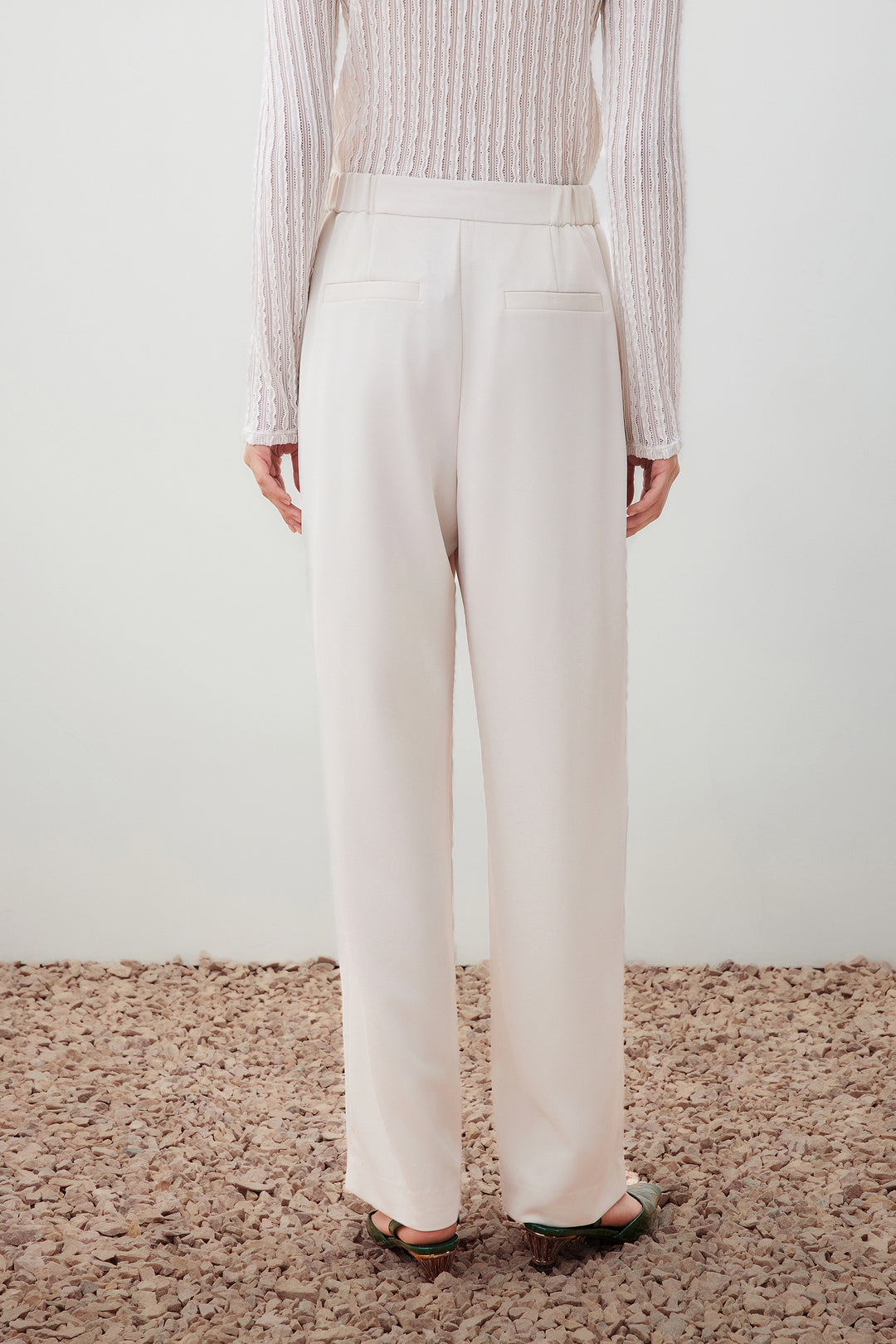 舒適直腳剪裁休閒長褲