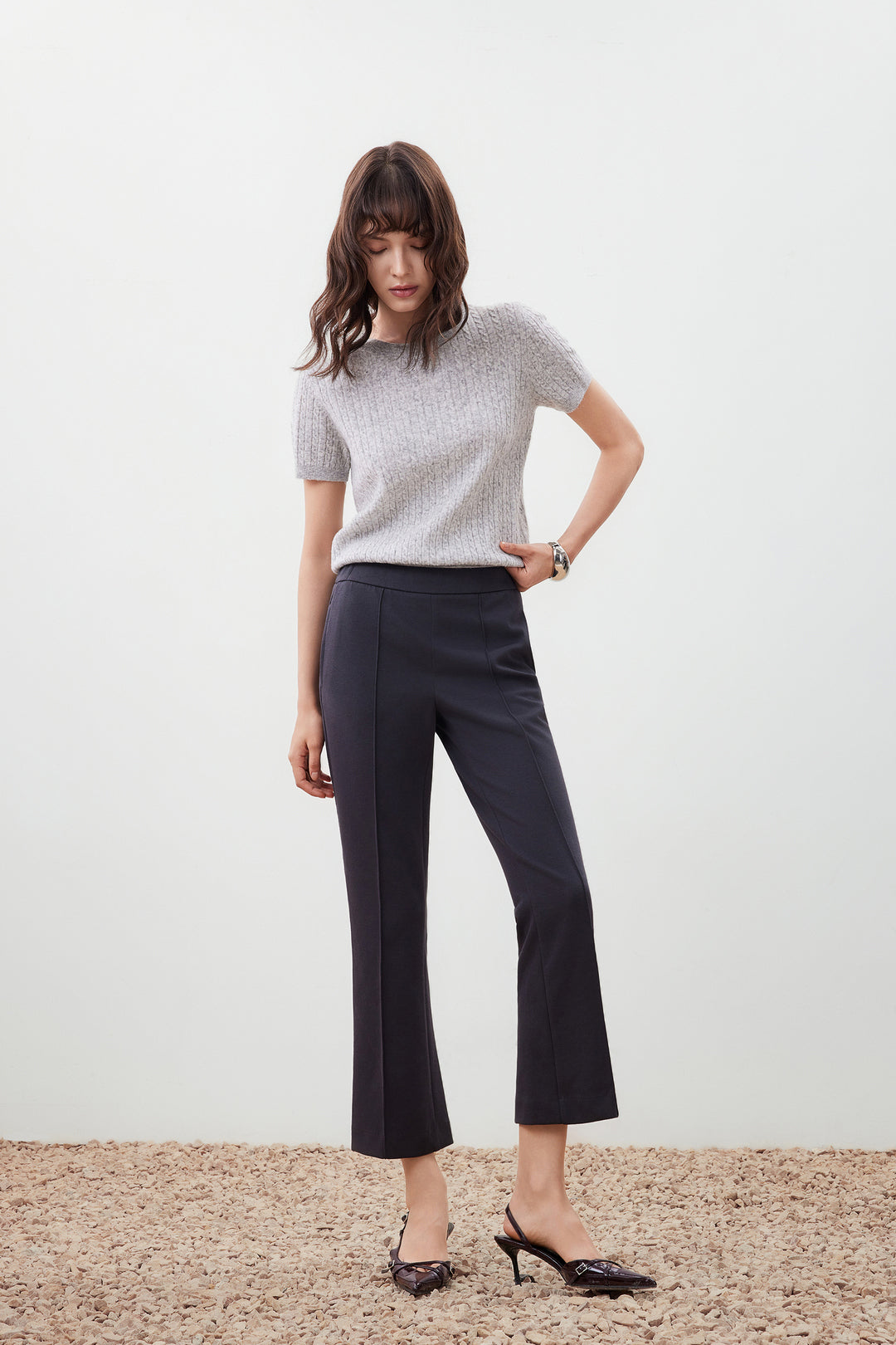 修身喇叭休閒長褲