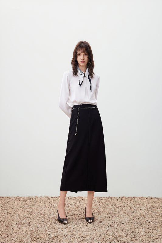 G2000 WOMAN-h-shape-casual-skirt-with-chain-belt-56262631-Black