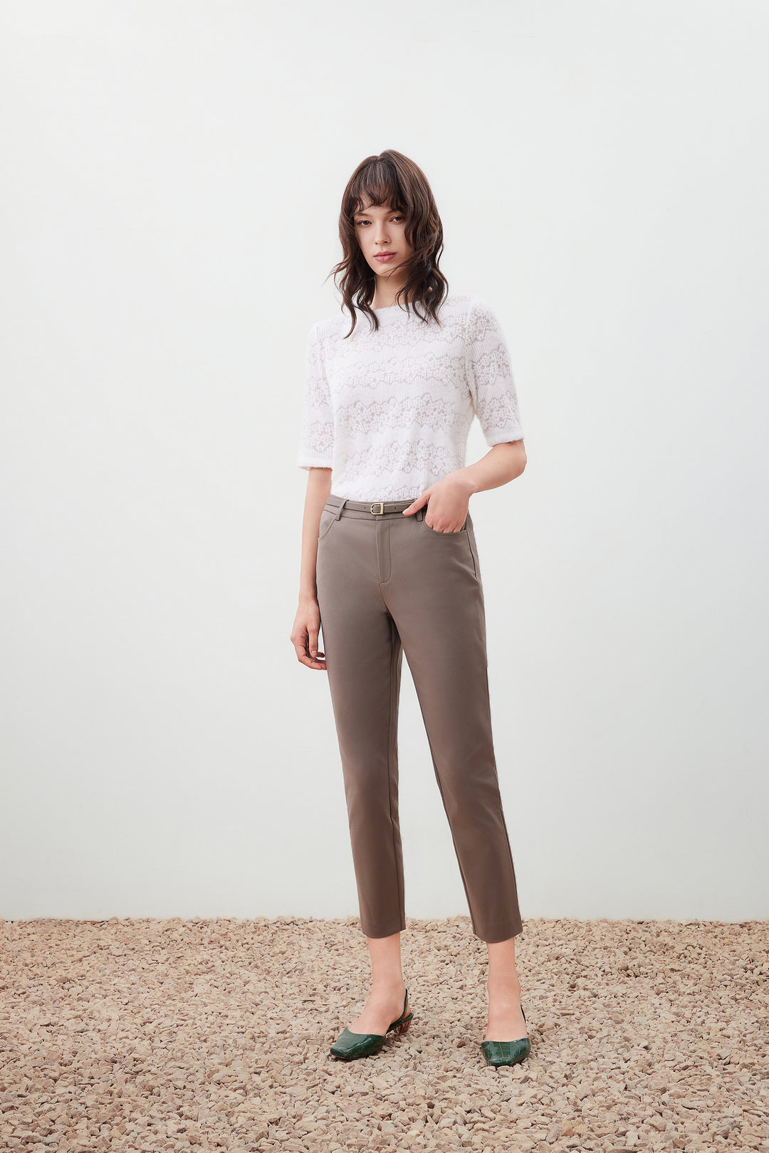 G2000 WOMAN-skinny-casual-pants-with-belt-56263128-Brown