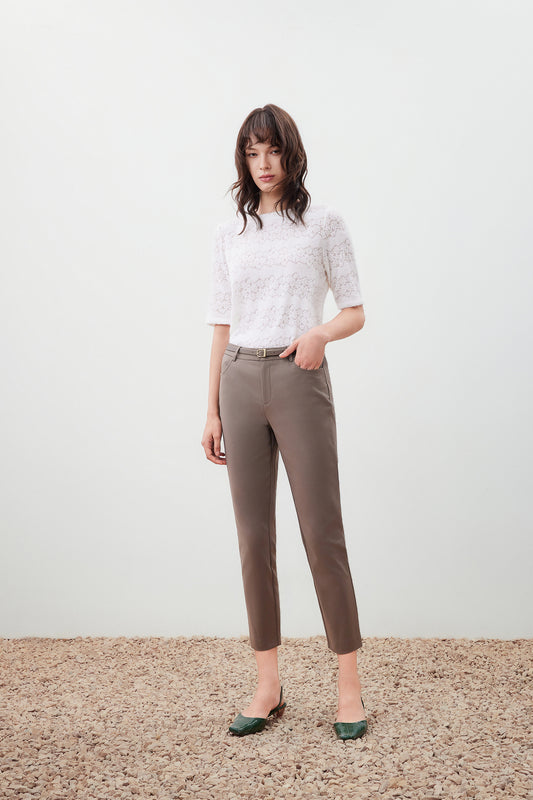 G2000 WOMAN-skinny-casual-pants-with-belt-56263128-Brown