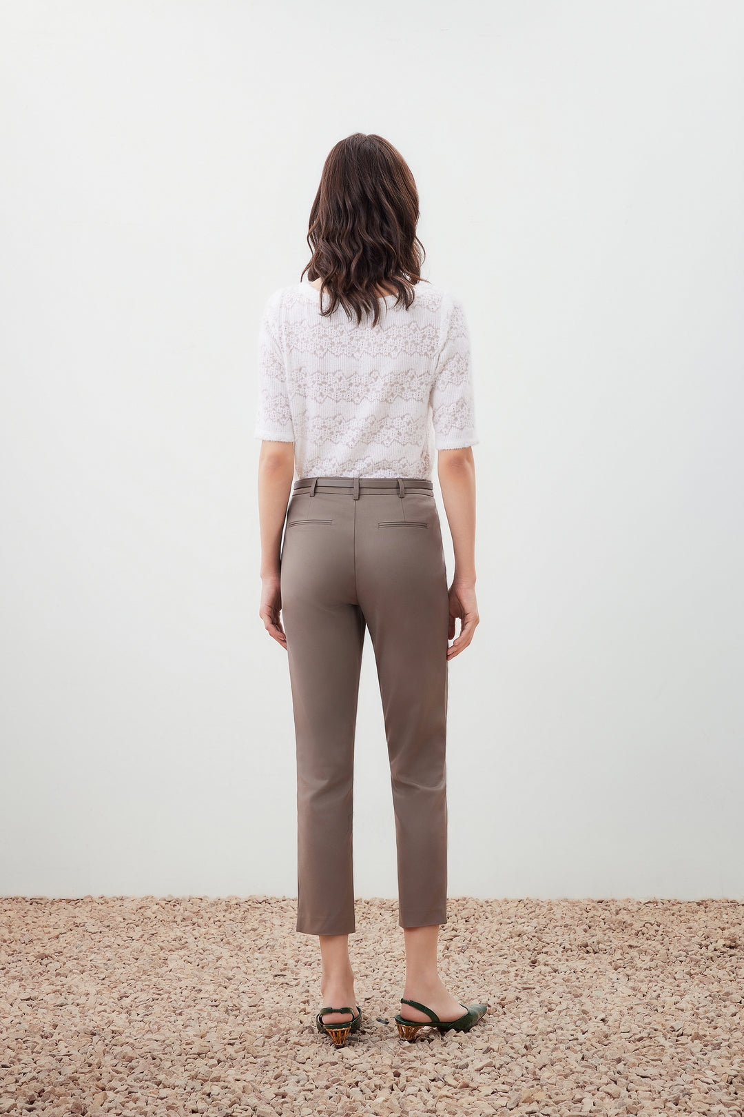 修身休閒長褲(配腰帶)