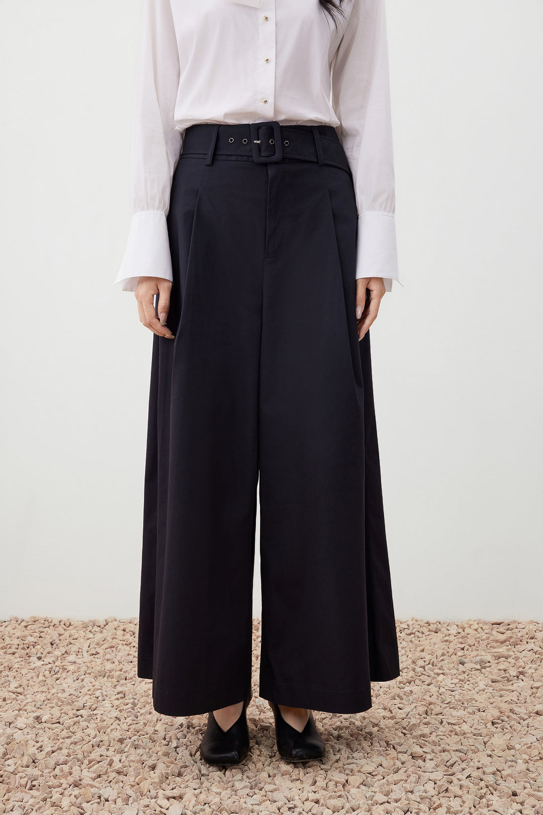 Palazzo Wide Leg Casual Pants With Belt