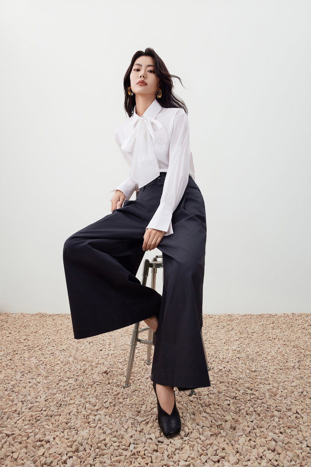Palazzo Wide Leg Casual Pants With Belt