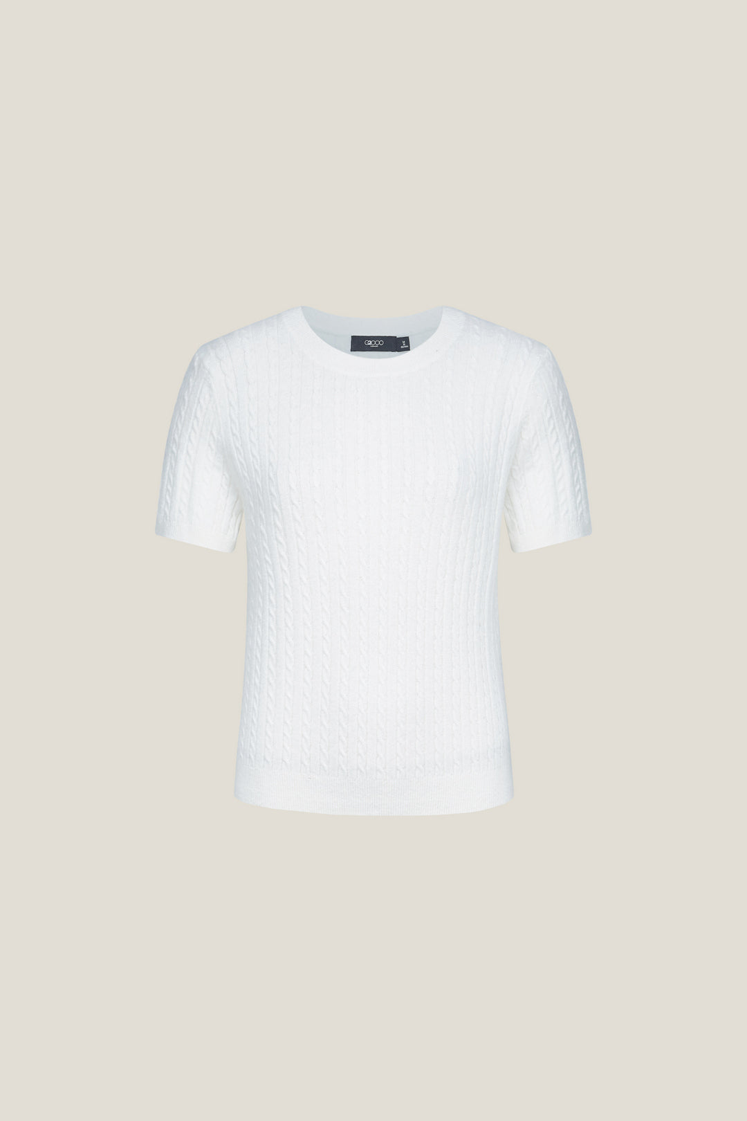 G2000 WOMAN-round-neck-short-sleeve-knit-sweater-56275021-White