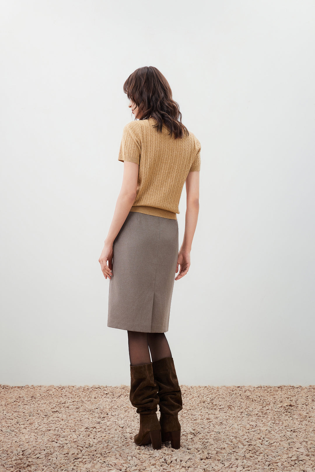 圓領短袖針織毛衣